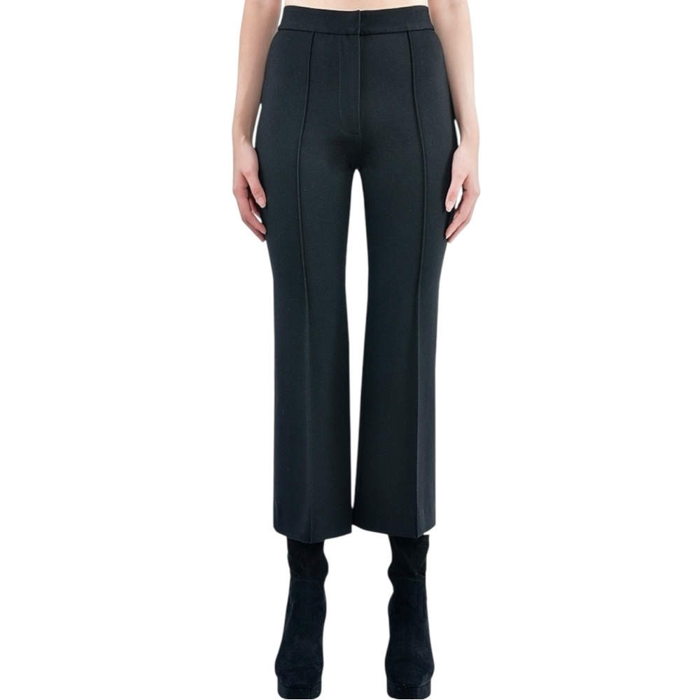 TIBI Jane Cropped Bootcut Pant - Black Front Pleat Seam Bootcut Pants sz 8